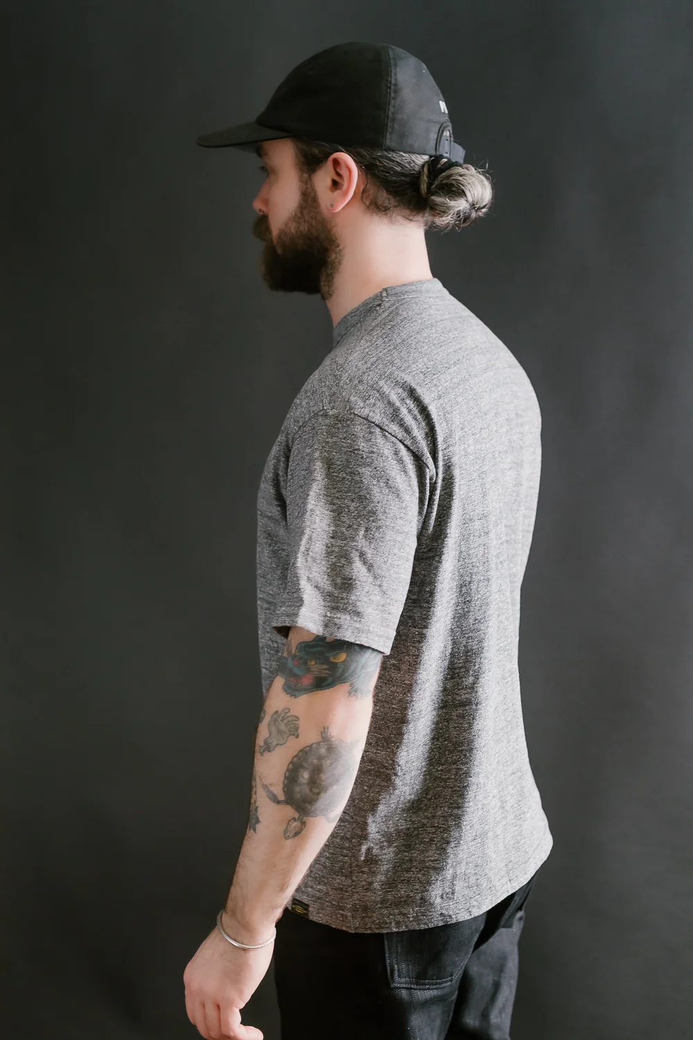 IHT-1610L-GRY - 6.5oz Loopwheel Crew Neck T-Shirt with Longer Body - Grey - Image 13