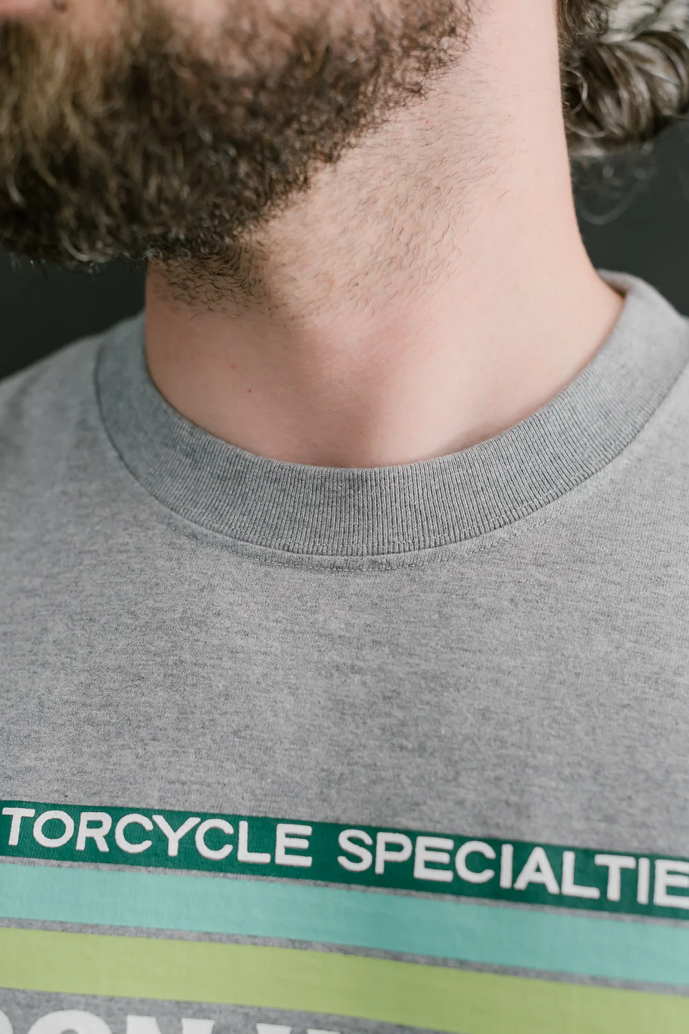 IHT-2405-GRY - 7.5oz Printed Loopwheel Crew Neck T-Shirt - Grey - Image 15