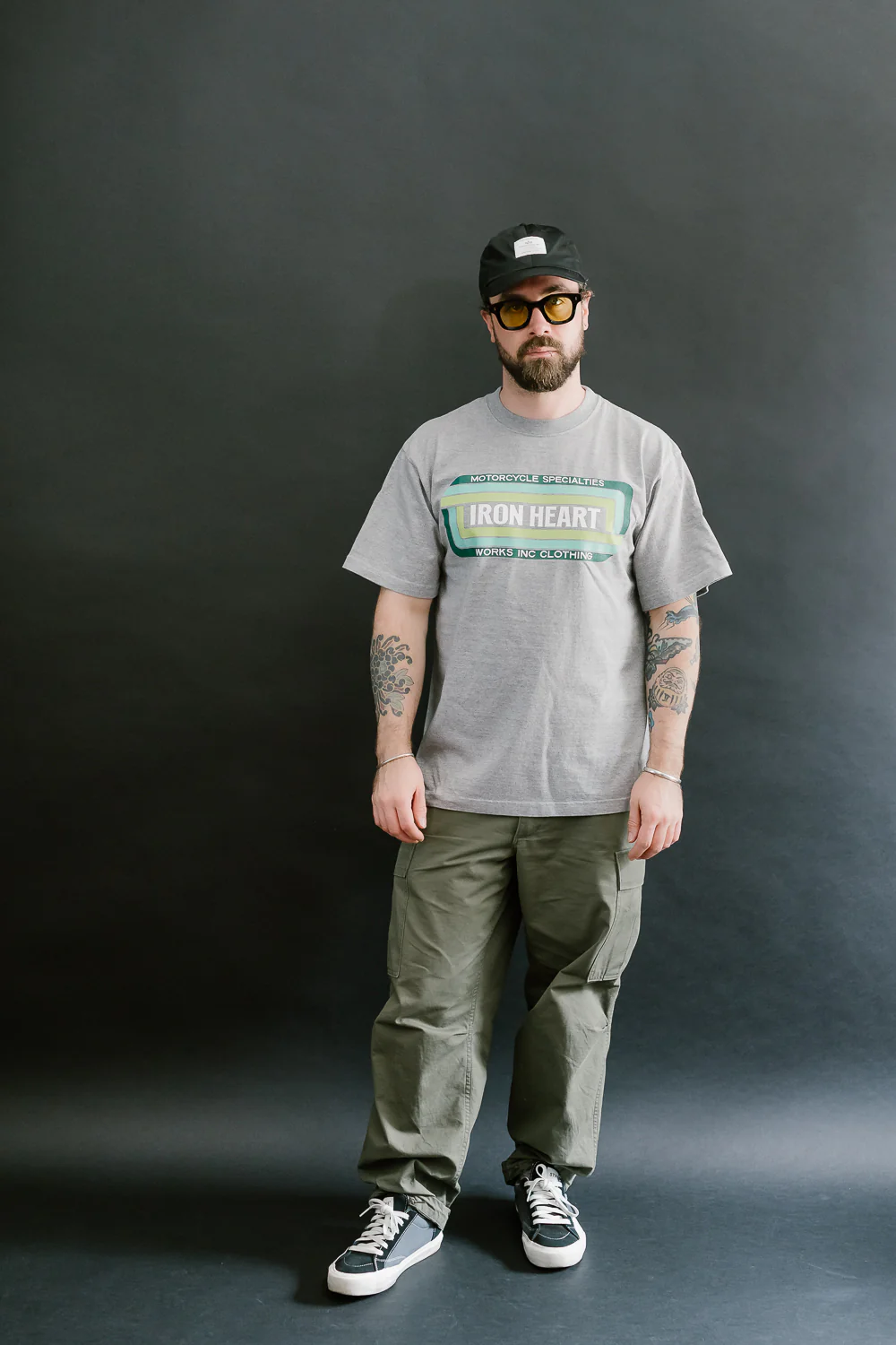 IHT-2405-GRY - 7.5oz Printed Loopwheel Crew Neck T-Shirt - Grey - Image 5