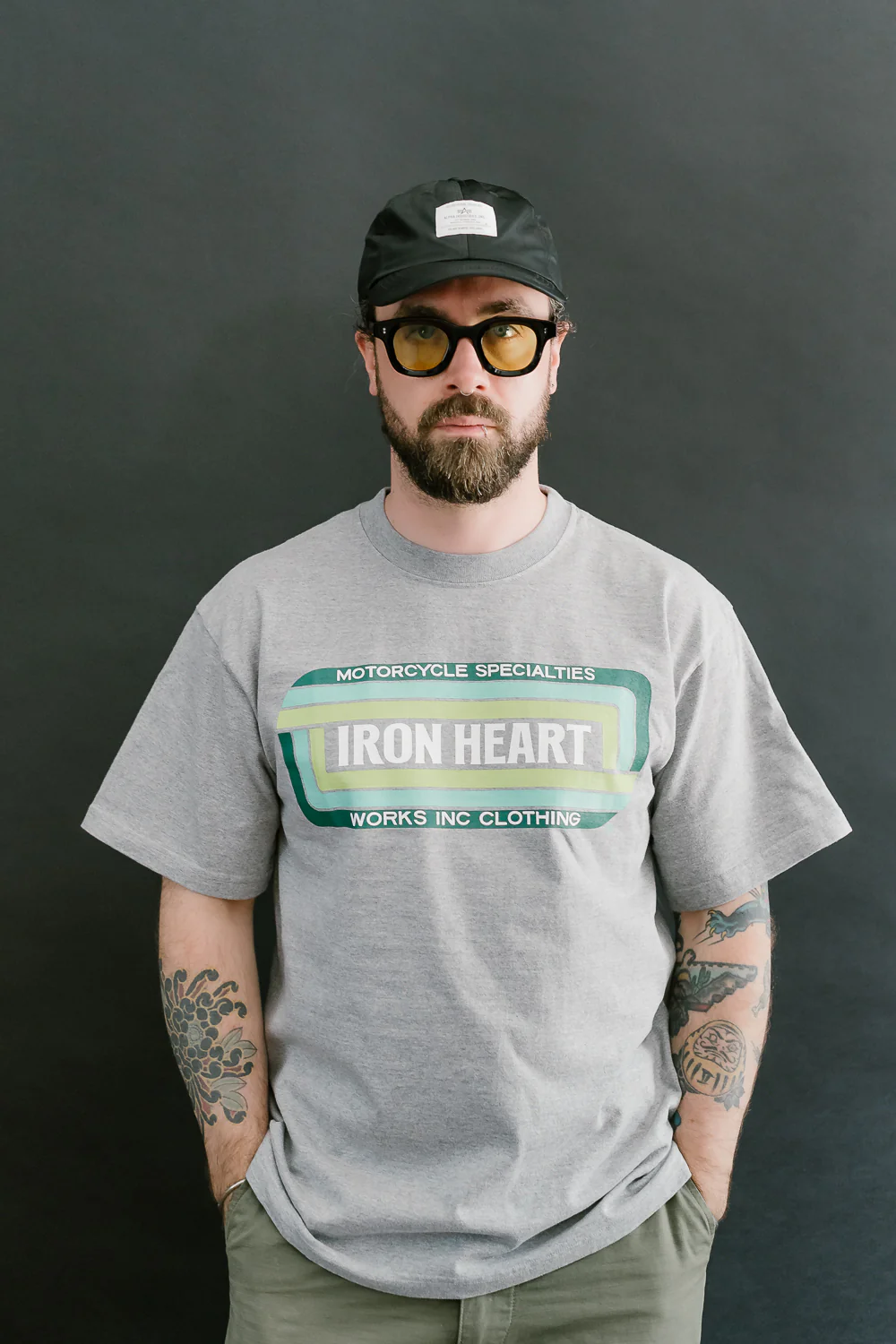 IHT-2405-GRY - 7.5oz Printed Loopwheel Crew Neck T-Shirt - Grey - Image 8