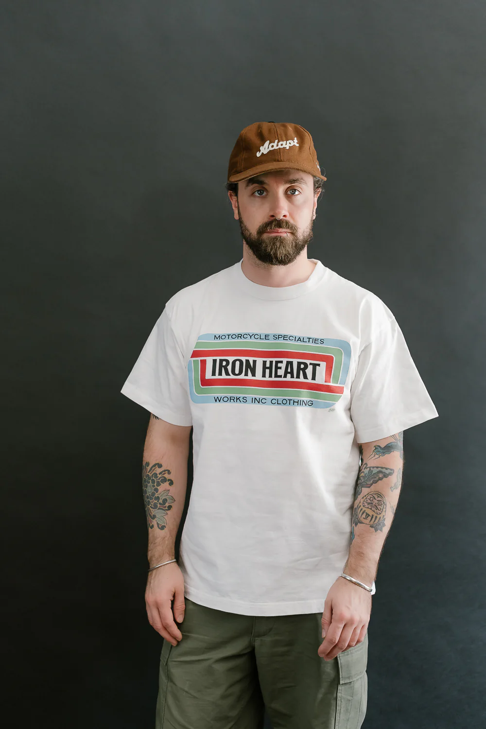 IHT-2405-WHT - 7.5oz Printed Loopwheel Crew Neck T-Shirt - White - Image 15