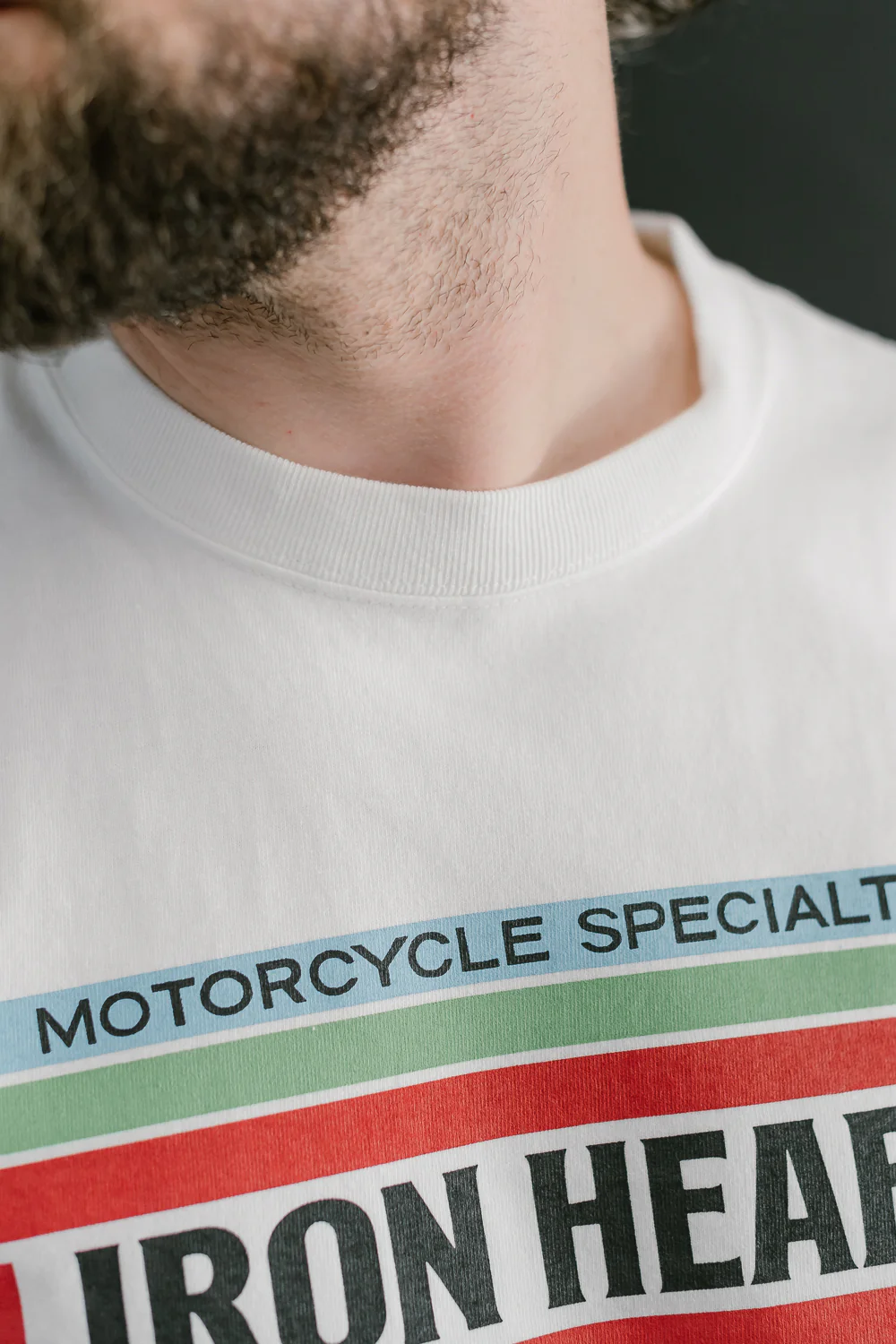 IHT-2405-WHT - 7.5oz Printed Loopwheel Crew Neck T-Shirt - White - Image 18