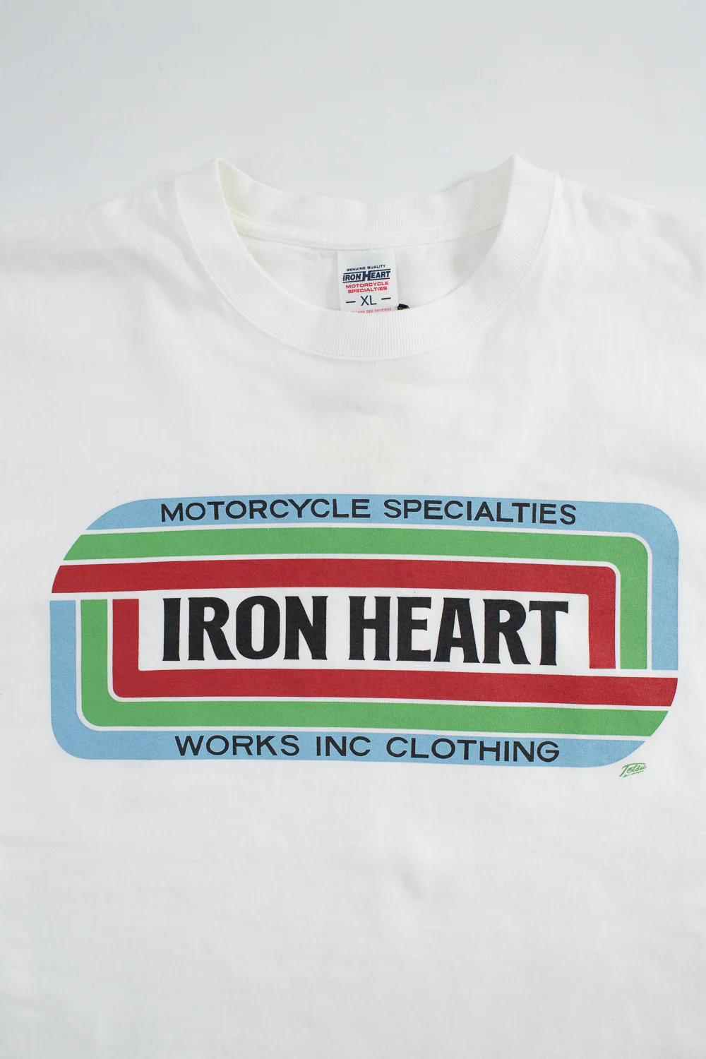 IHT-2405-WHT - 7.5oz Printed Loopwheel Crew Neck T-Shirt - White - Image 2