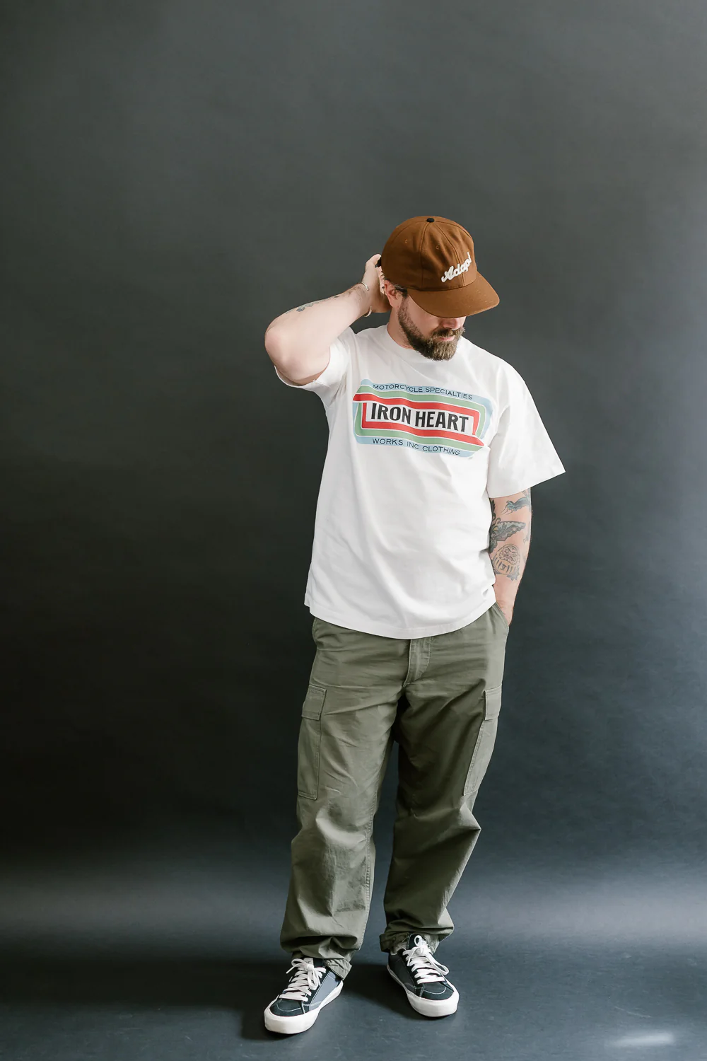 IHT-2405-WHT - 7.5oz Printed Loopwheel Crew Neck T-Shirt - White - Image 5