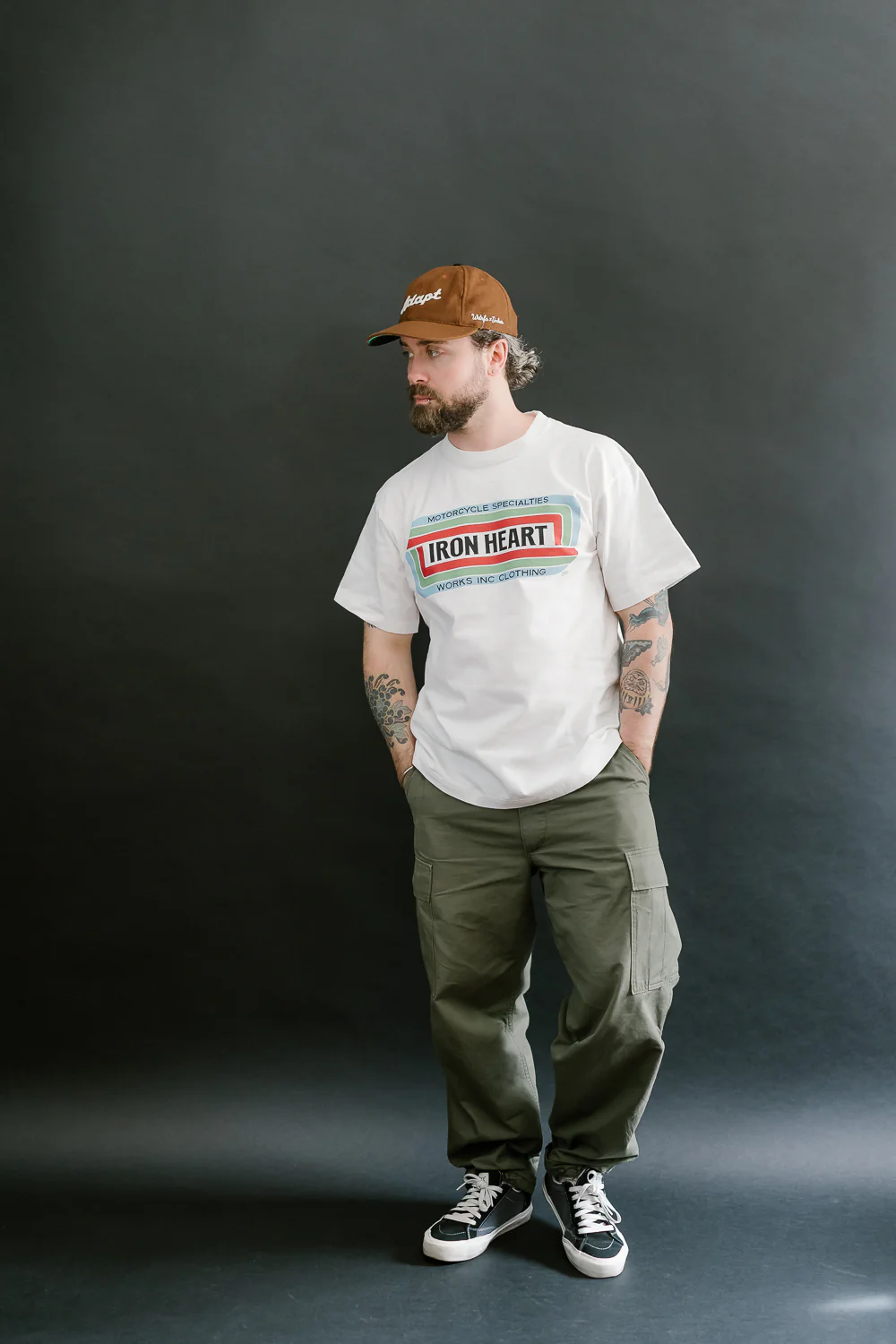 IHT-2405-WHT - 7.5oz Printed Loopwheel Crew Neck T-Shirt - White - Image 6