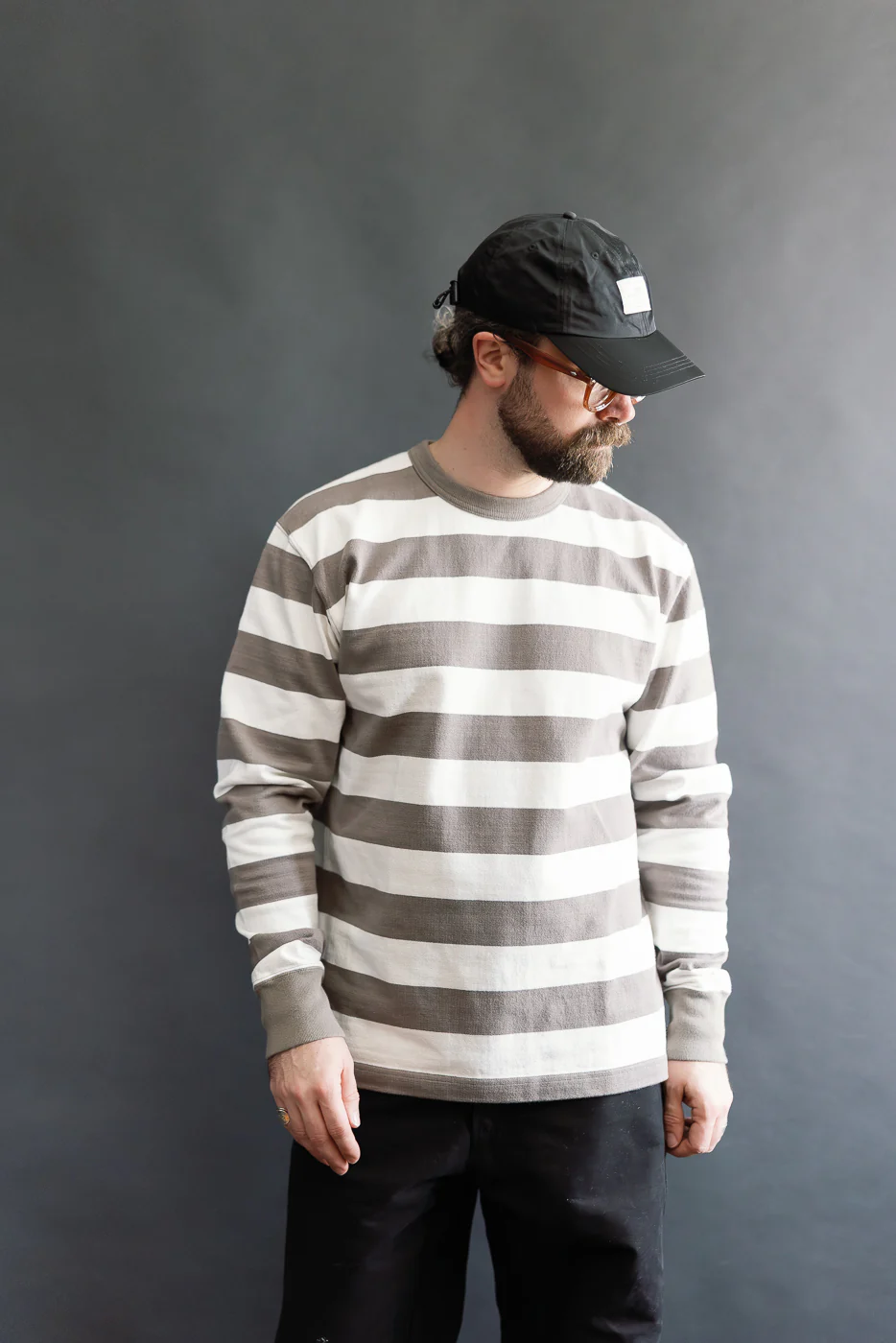 IHTB-01-GRY-WHT - 11oz Cotton Knit Long-Sleeved Sweater - Grey, White - Image 13