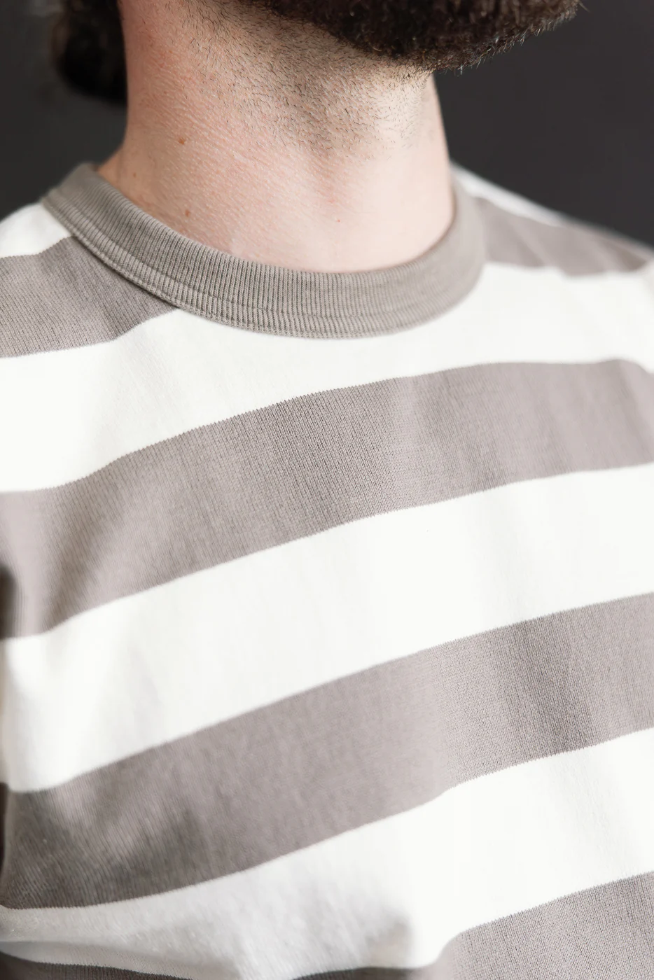 IHTB-01-GRY-WHT - 11oz Cotton Knit Long-Sleeved Sweater - Grey, White - Image 16