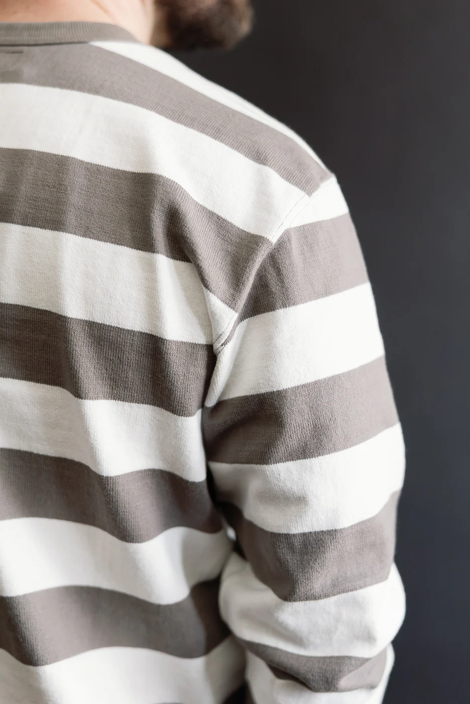 IHTB-01-GRY-WHT - 11oz Cotton Knit Long-Sleeved Sweater - Grey, White - Image 17