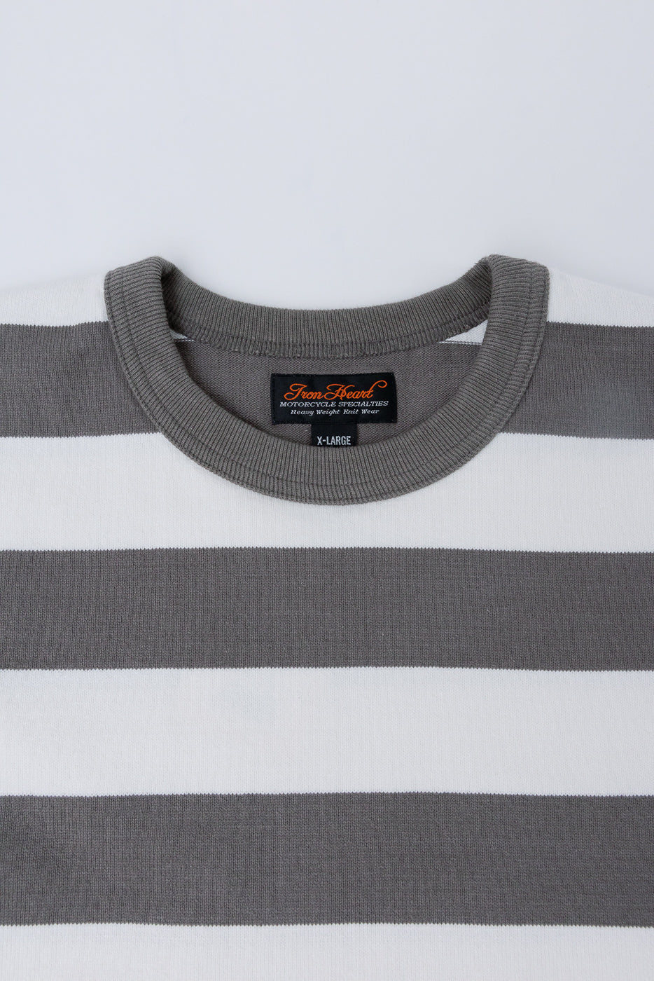 IHTB-01-GRY-WHT - 11oz Cotton Knit Long-Sleeved Sweater - Grey, White - Image 2