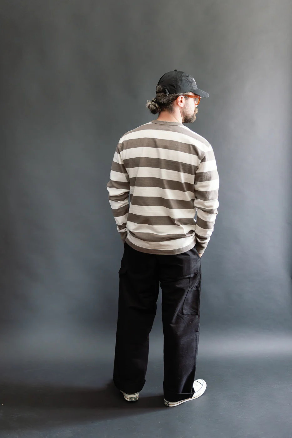 IHTB-01-GRY-WHT - 11oz Cotton Knit Long-Sleeved Sweater - Grey, White - Image 7