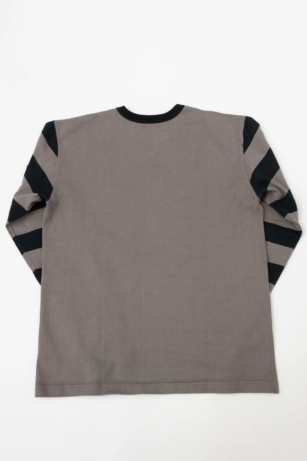 IHTB-12-GRY -  11oz Cotton Knit Long-Sleeved Sweater - Grey Body, Black Stripes - Image 4