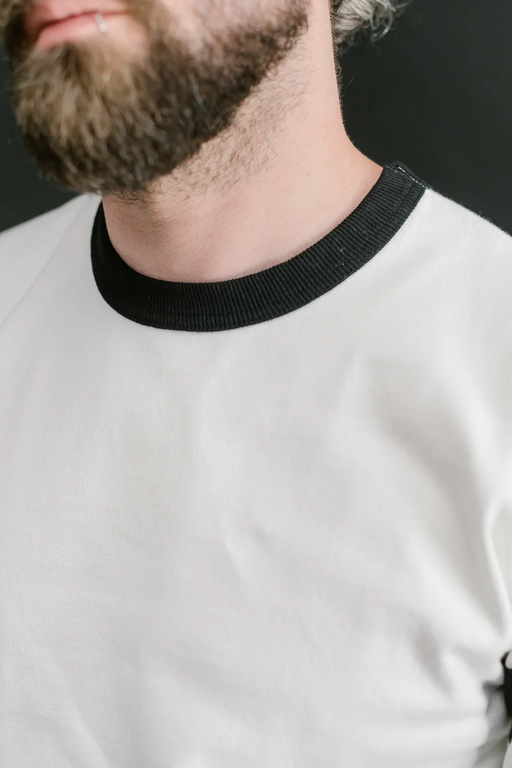 IHTB-12-WHT -  11oz Cotton Knit Long-Sleeved Sweater - White Body, Black Stripes - Image 16