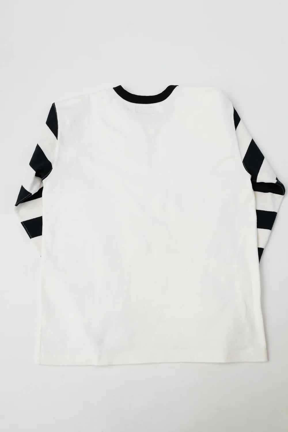 IHTB-12-WHT -  11oz Cotton Knit Long-Sleeved Sweater - White Body, Black Stripes - Image 4