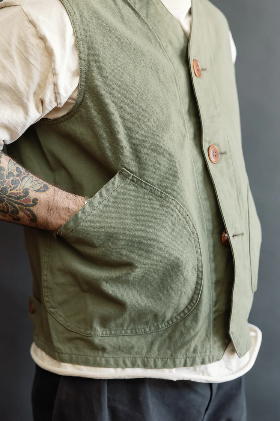 IHV-52-OLV - 12oz Duck Canvas Hunting Vest - Olive - Image 21