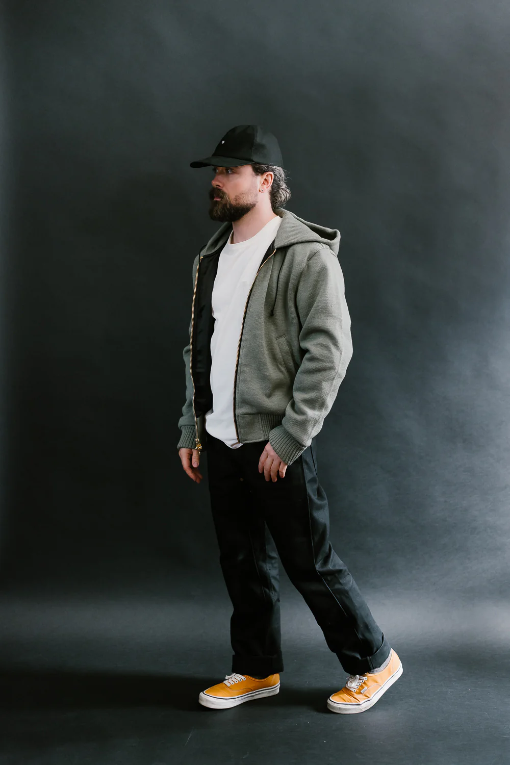 James Dant x Dehen - Full Zip Moto Hoodie - Sage - Image 12