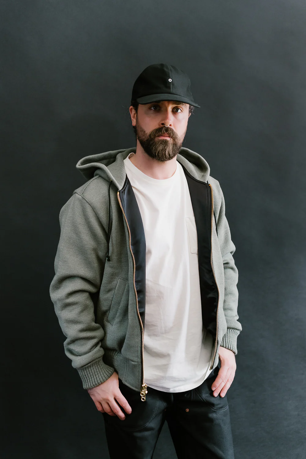 James Dant x Dehen - Full Zip Moto Hoodie - Sage - Image 15