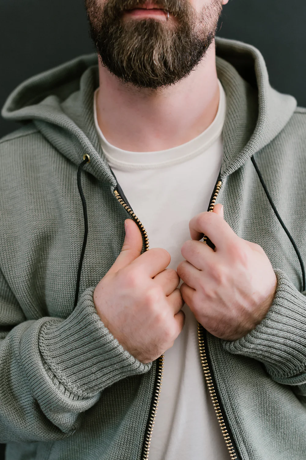 James Dant x Dehen - Full Zip Moto Hoodie - Sage - Image 24