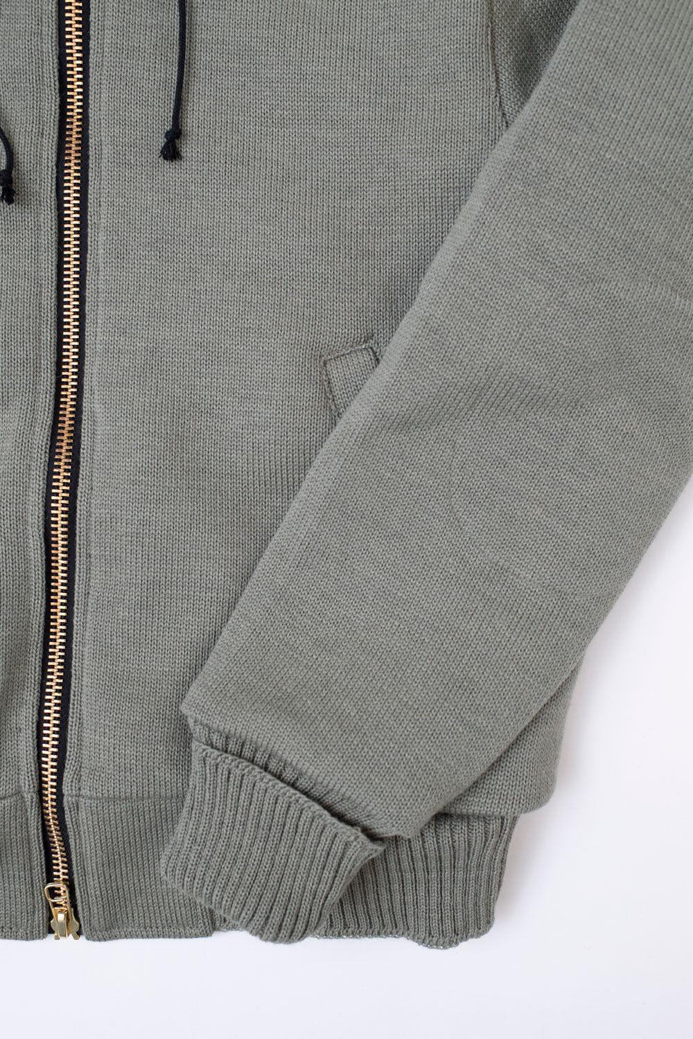 James Dant x Dehen - Full Zip Moto Hoodie - Sage - Image 4