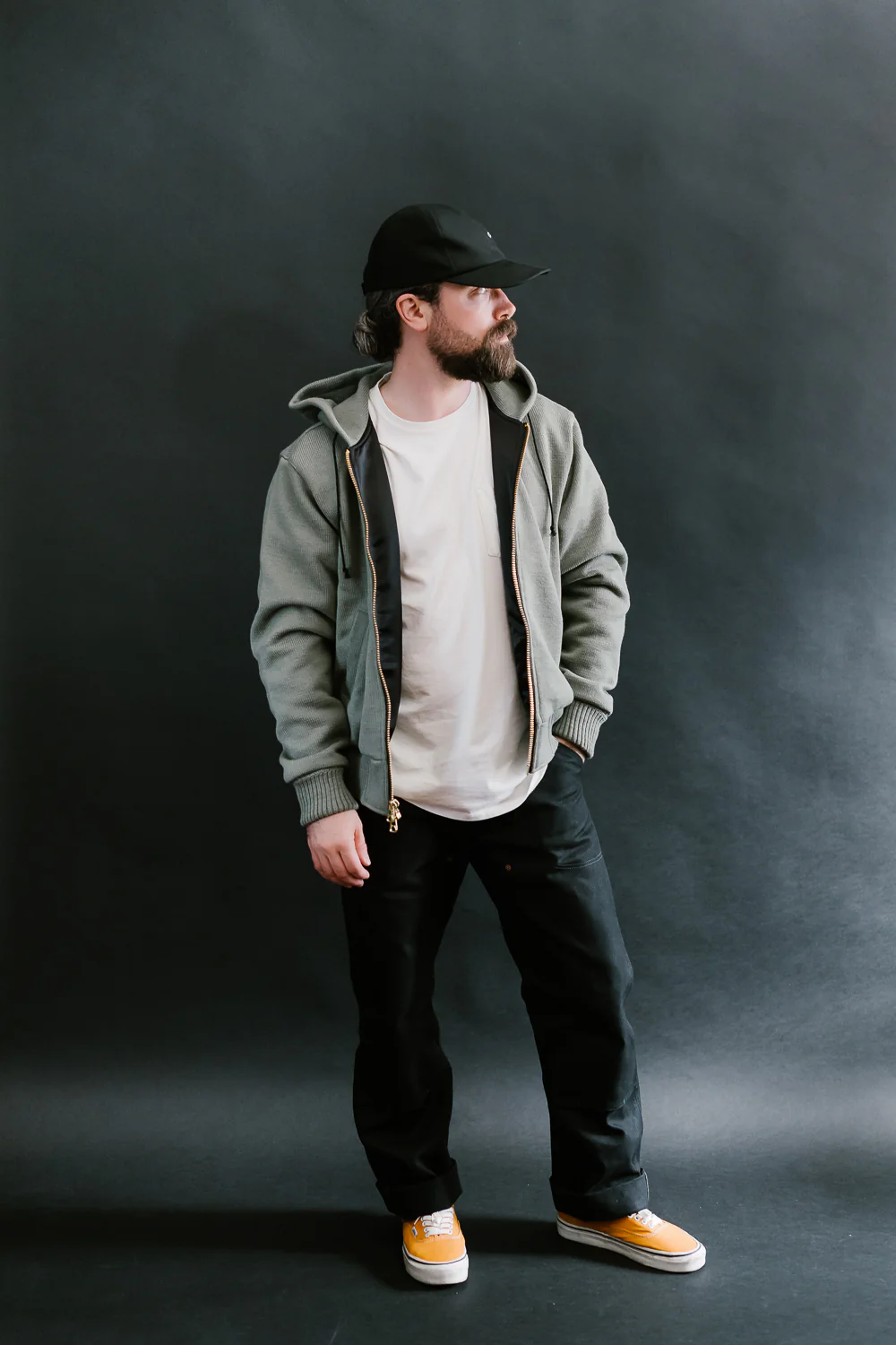 James Dant x Dehen - Full Zip Moto Hoodie - Sage - Image 8