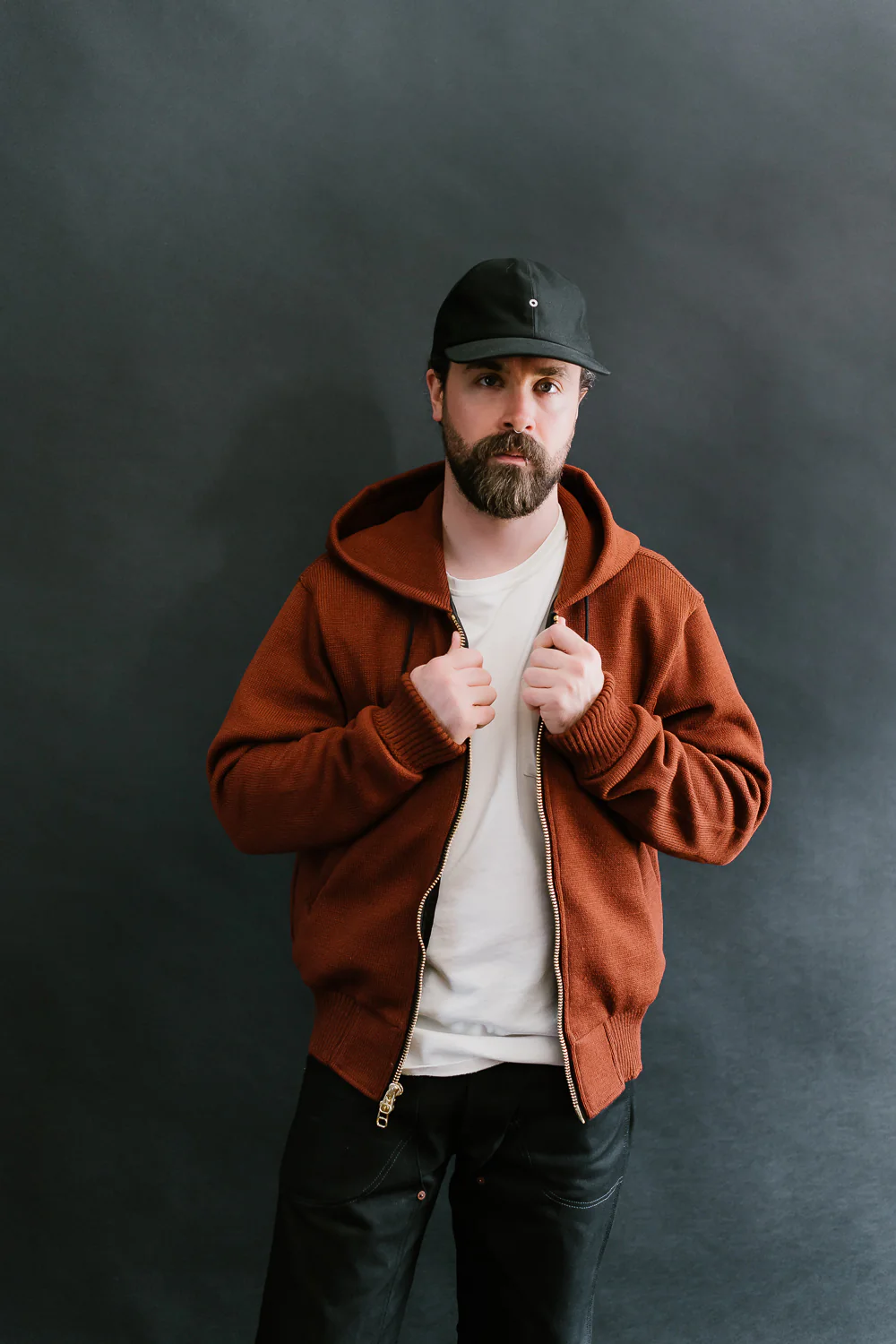 James Dant x Dehen - Full Zip Moto Hoodie - Tobacco - Image 20