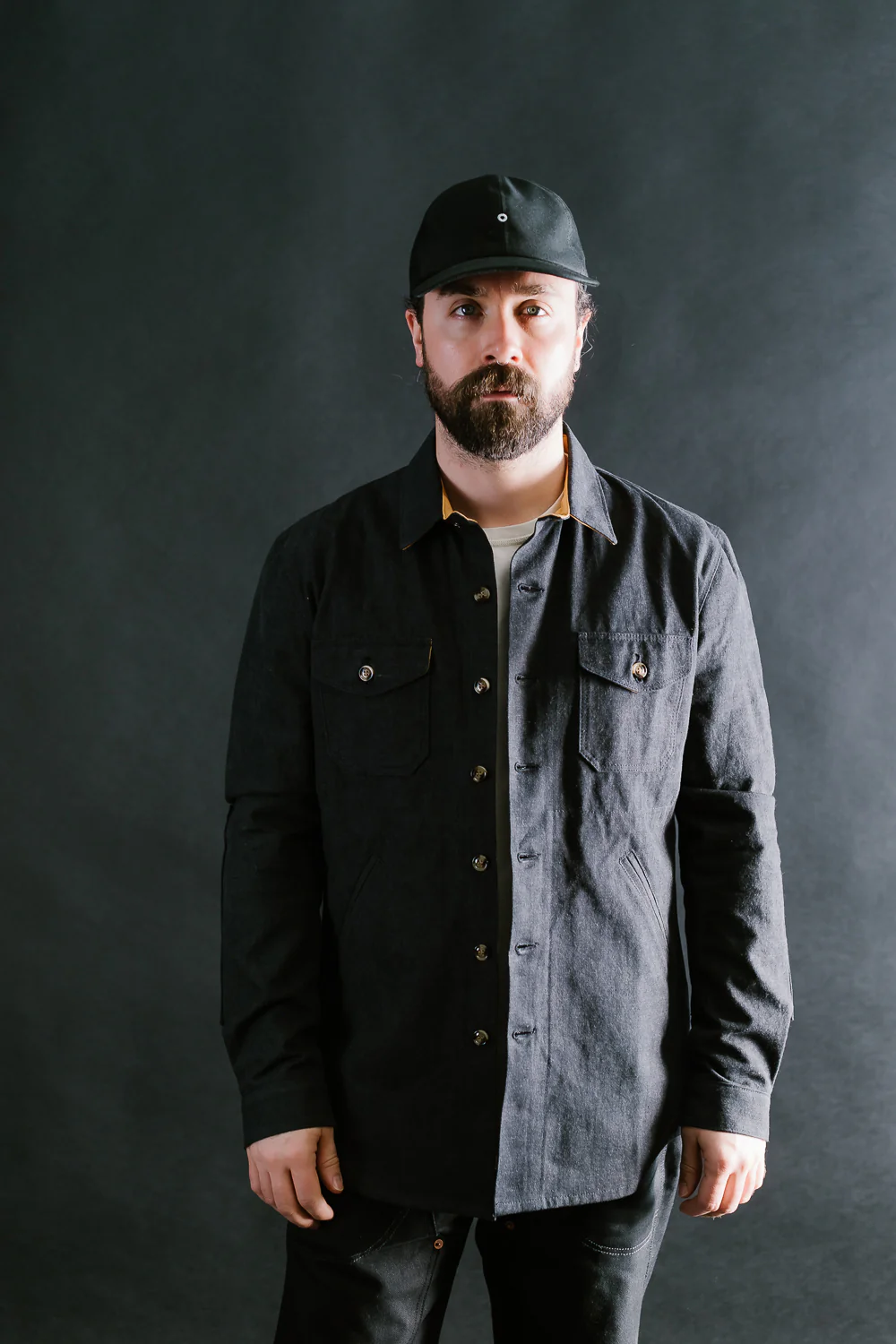 James Dant x Dehen - Selvedge Denim Crissman Overshirt - Black - Image 17