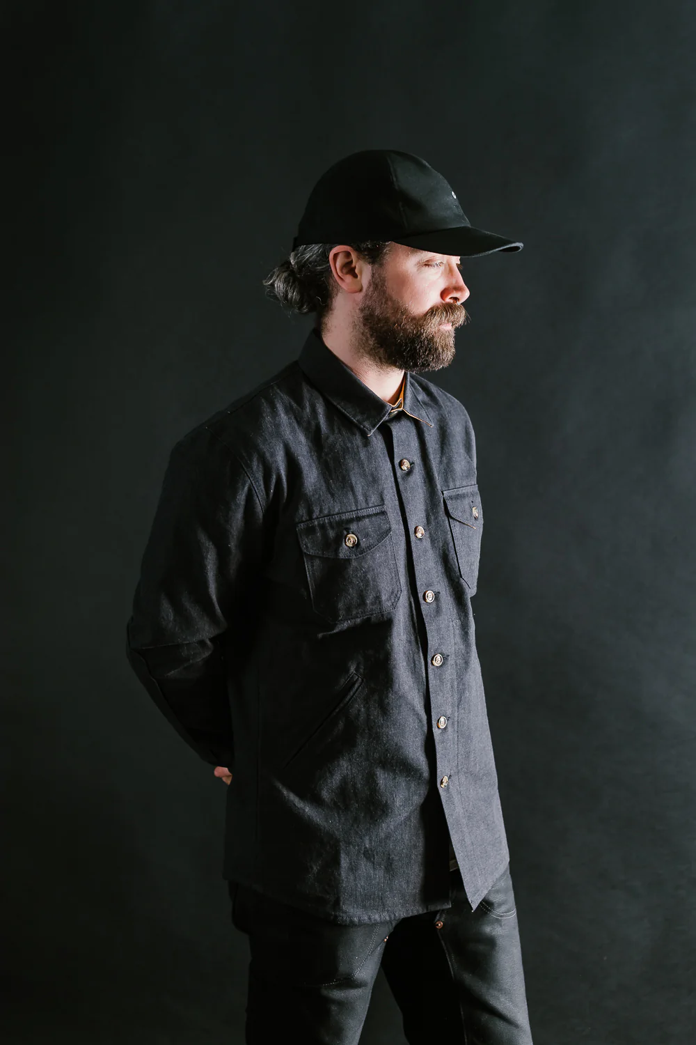 James Dant x Dehen - Selvedge Denim Crissman Overshirt - Black - Image 18