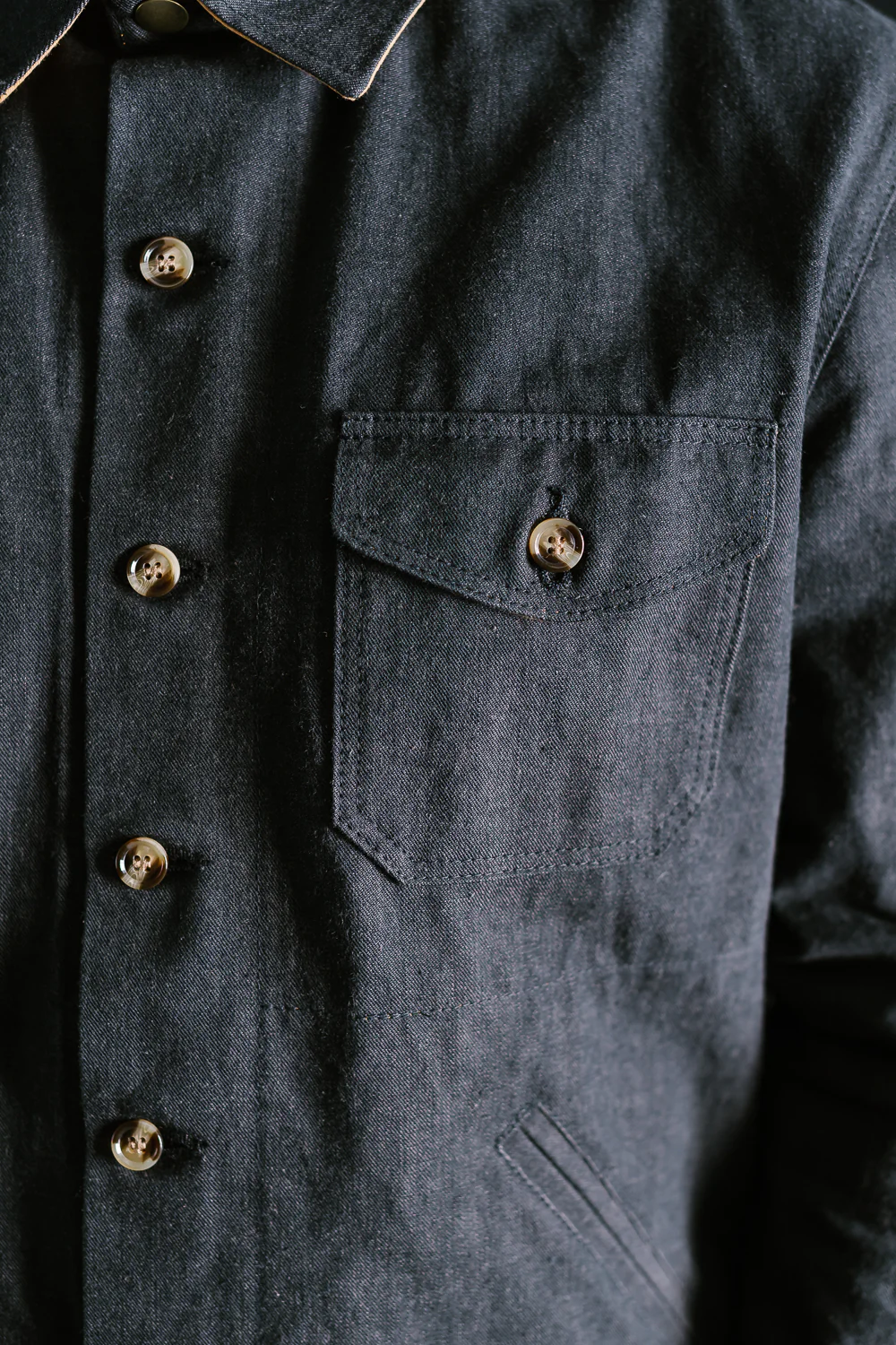 James Dant x Dehen - Selvedge Denim Crissman Overshirt - Black - Image 25
