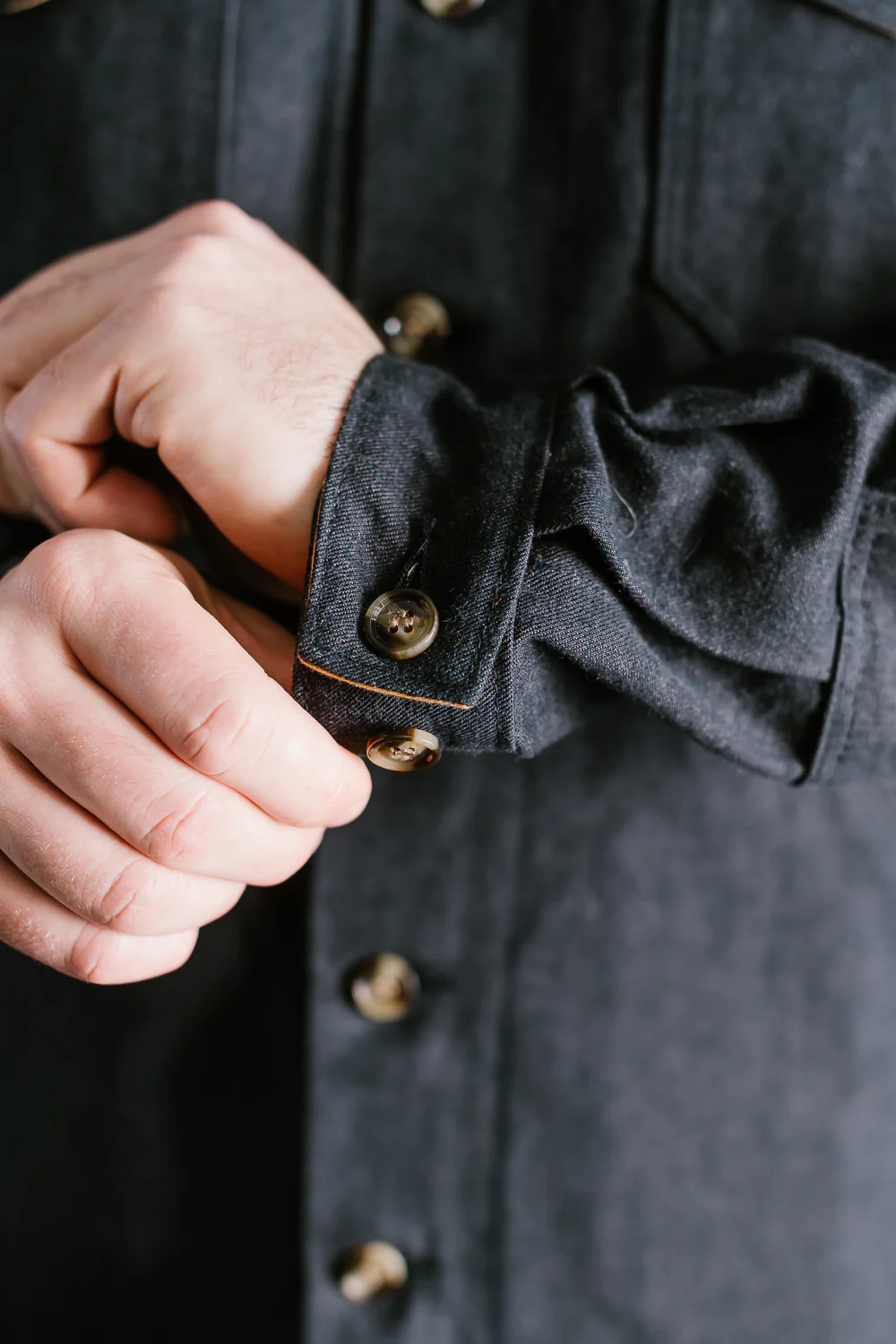 James Dant x Dehen - Selvedge Denim Crissman Overshirt - Black - Image 28