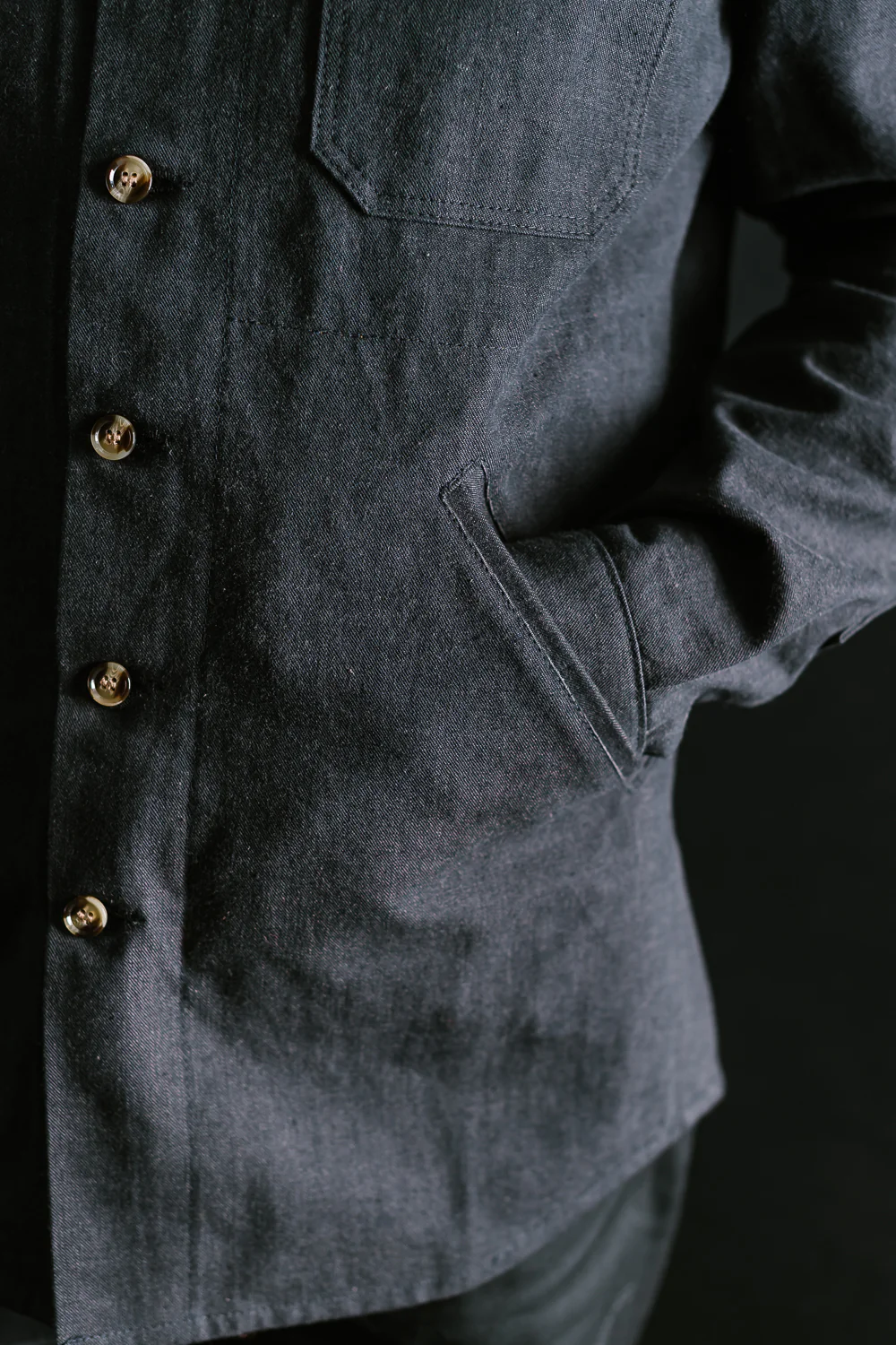 James Dant x Dehen - Selvedge Denim Crissman Overshirt - Black - Image 29
