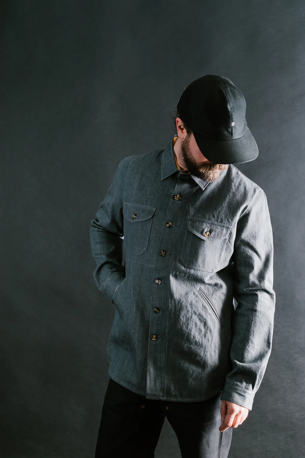James Dant x Dehen - Selvedge Denim Crissman Overshirt - Pewter - Image 12