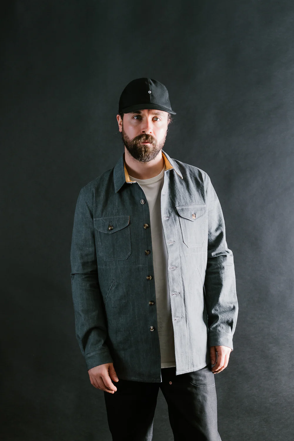 James Dant x Dehen - Selvedge Denim Crissman Overshirt - Pewter - Image 24