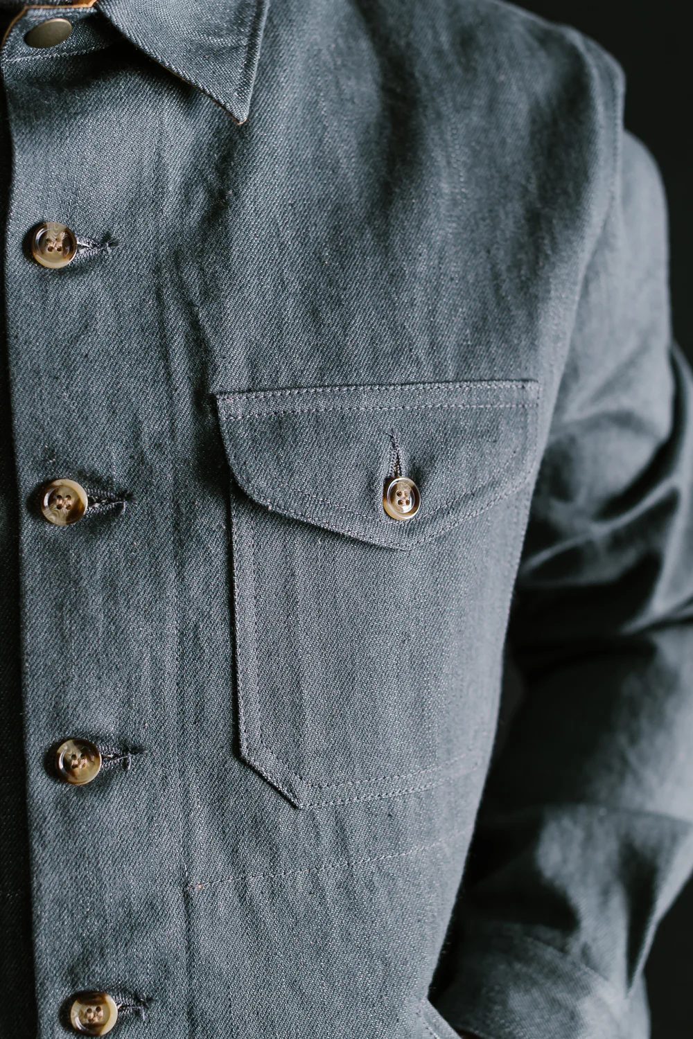 James Dant x Dehen - Selvedge Denim Crissman Overshirt - Pewter - Image 28