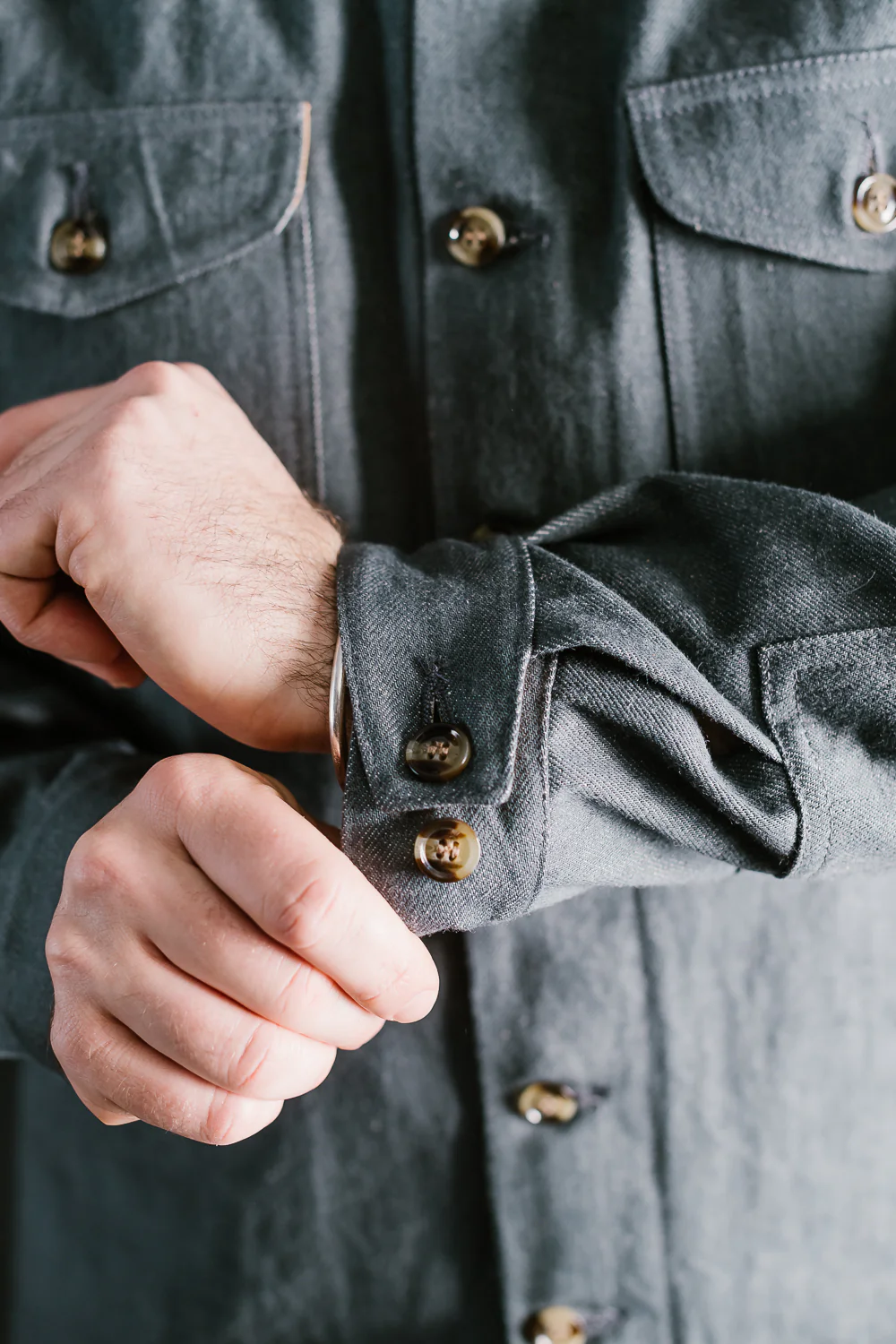James Dant x Dehen - Selvedge Denim Crissman Overshirt - Pewter - Image 29