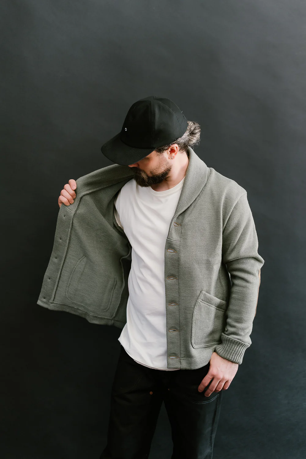 James Dant x Dehen - Shawl Sweater Coat 2.0 - Sage, Field Tan - Image 18