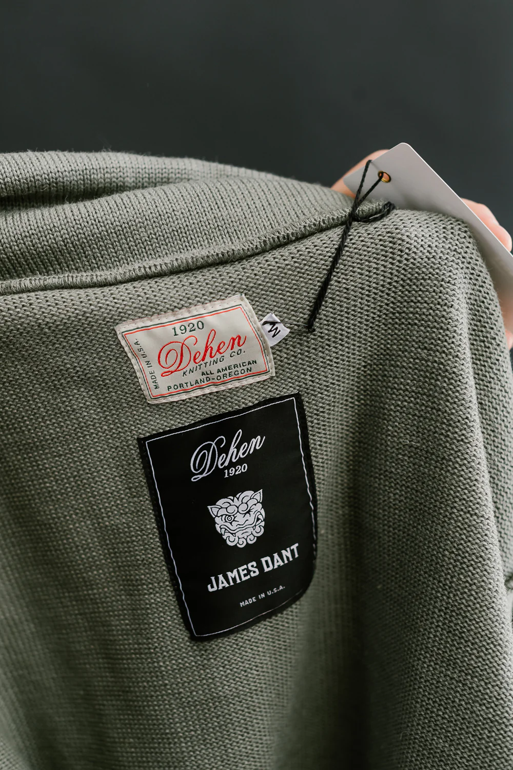 James Dant x Dehen - Shawl Sweater Coat 2.0 - Sage, Field Tan - Image 7