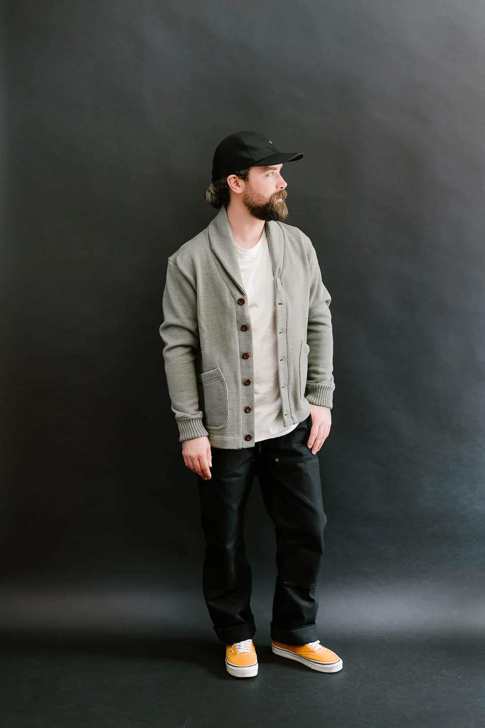 James Dant x Dehen - Shawl Sweater Coat 2.0 - Sage, Field Tan - Image 8