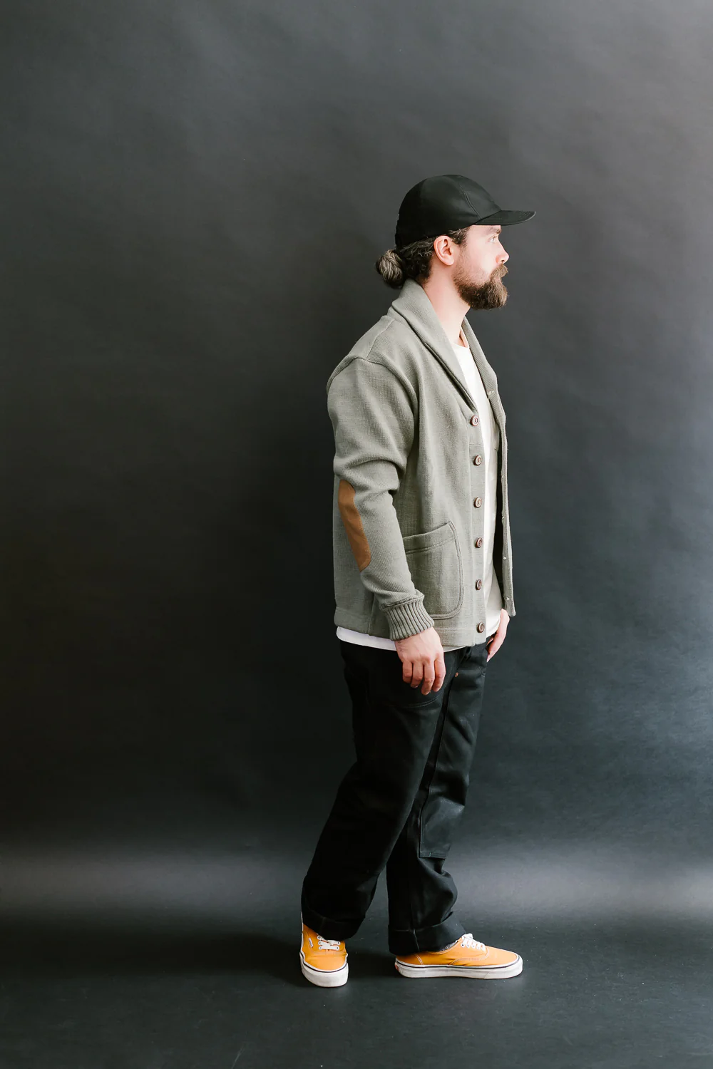 James Dant x Dehen - Shawl Sweater Coat 2.0 - Sage, Field Tan - Image 9