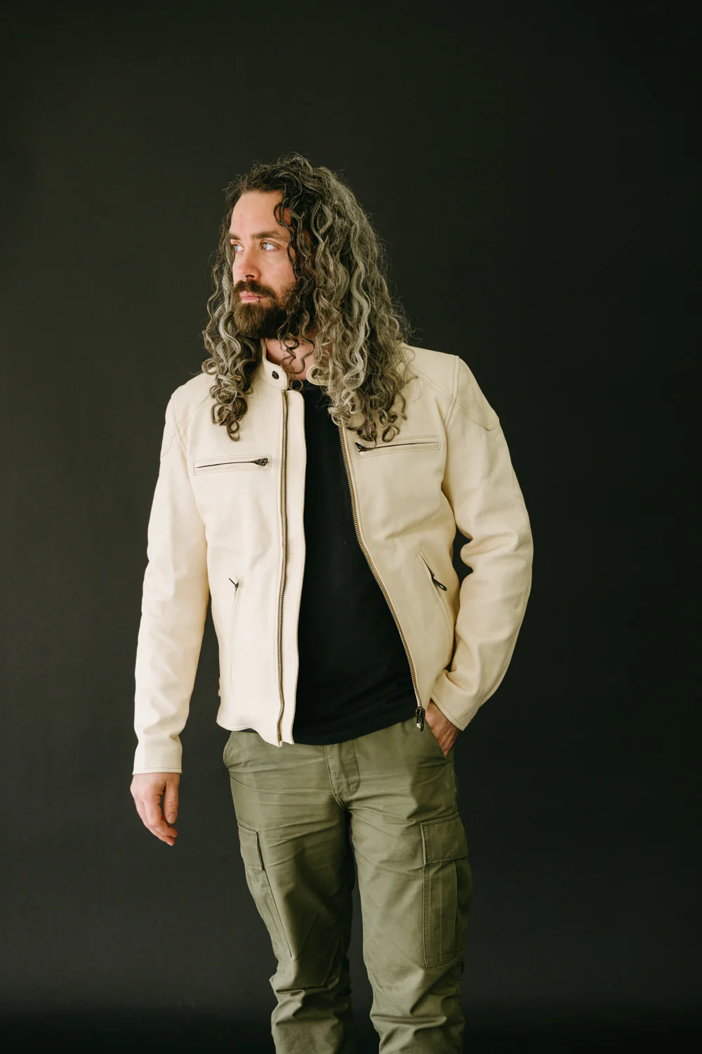 James Dant x Shangri-La - Custom "Yang Café Racer" Leather Jacket - Natural Veg Tan - Image 11