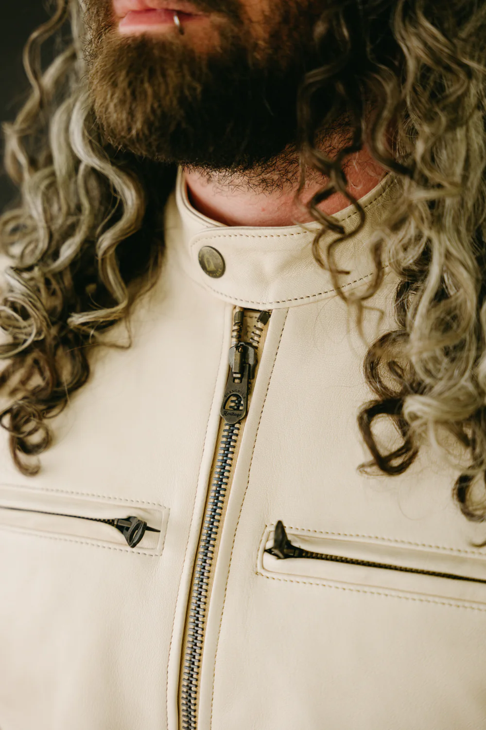 James Dant x Shangri-La - Custom "Yang Café Racer" Leather Jacket - Natural Veg Tan - Image 26