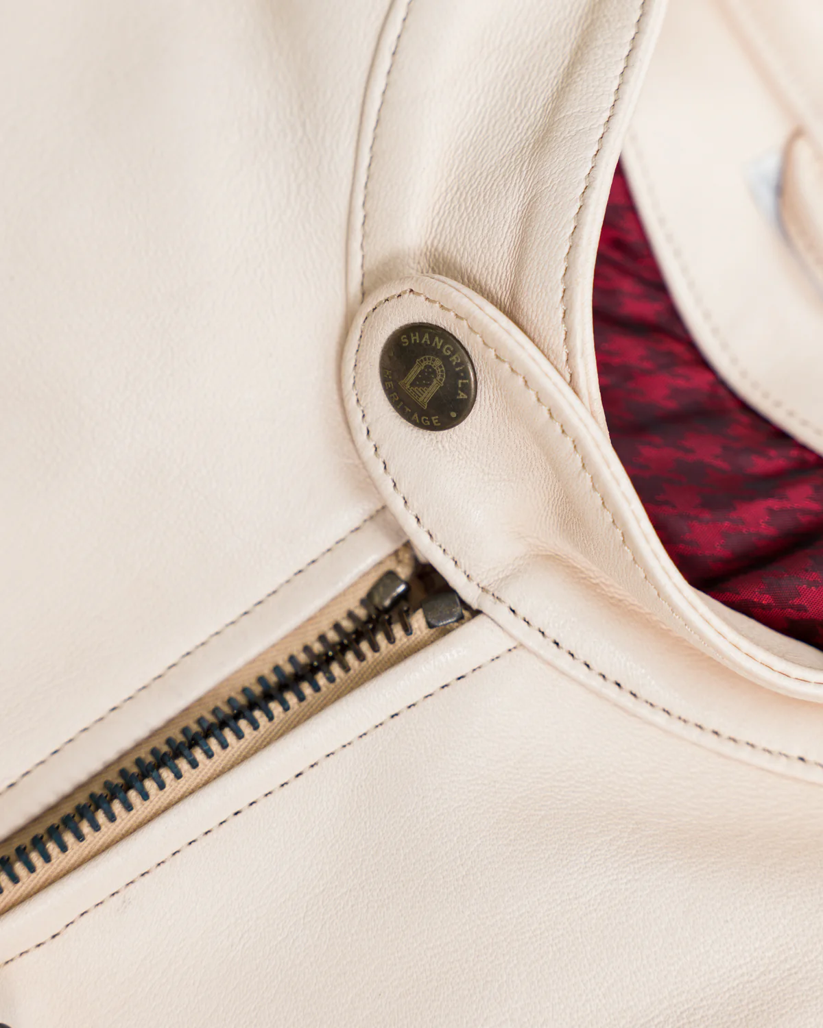 James Dant x Shangri-La - Custom "Yang Café Racer" Leather Jacket - Natural Veg Tan - Image 3
