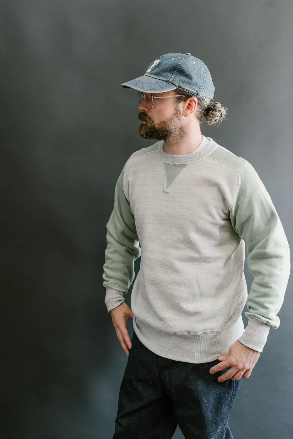 JG-CS20 - Freedom Sweats Crewneck - Oatmeal, Light Green - Image 13