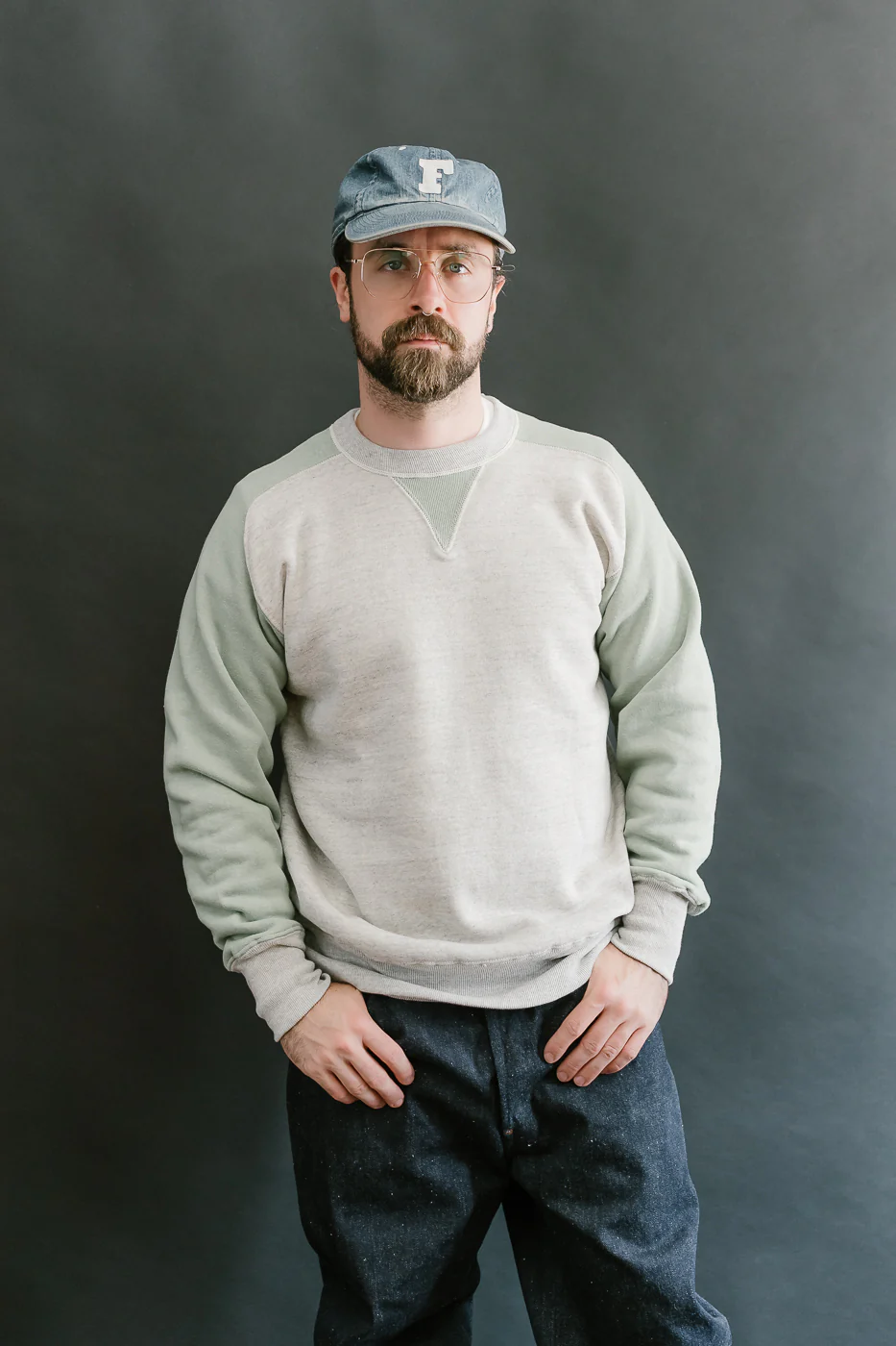 JG-CS20 - Freedom Sweats Crewneck - Oatmeal, Light Green - Image 14