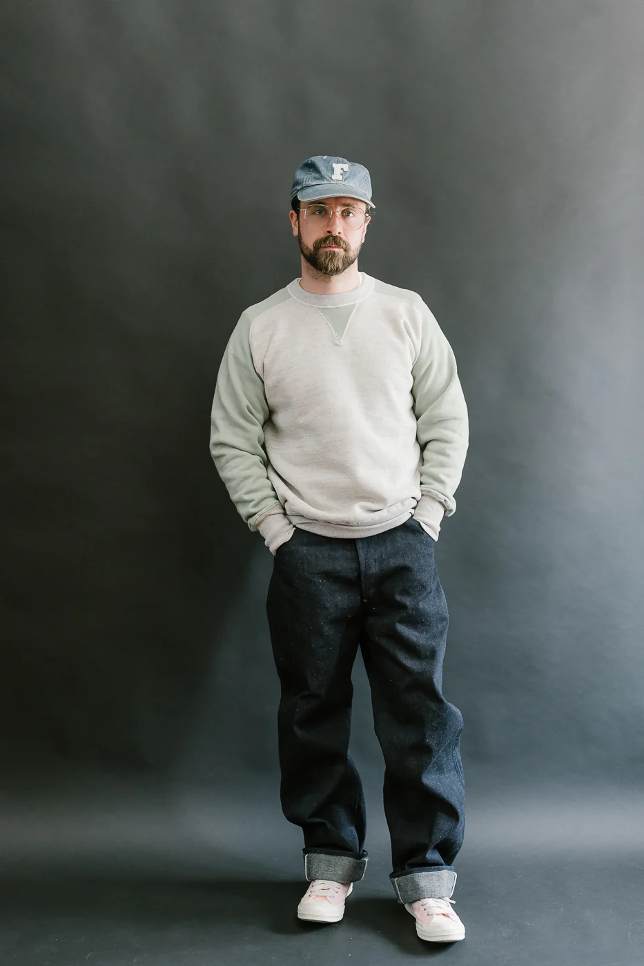 JG-CS20 - Freedom Sweats Crewneck - Oatmeal, Light Green - Image 5