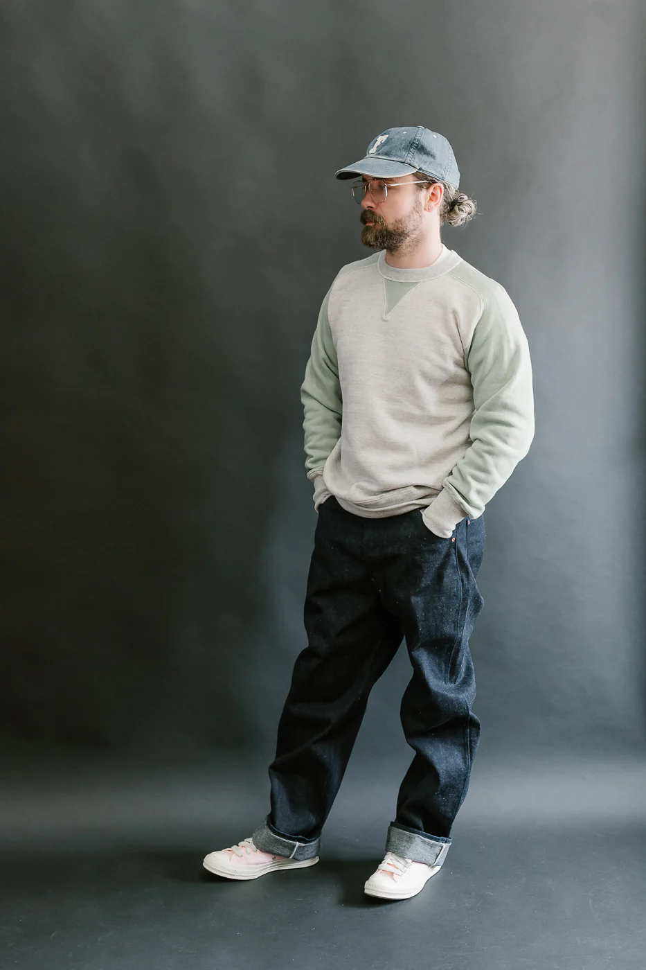 JG-CS20 - Freedom Sweats Crewneck - Oatmeal, Light Green - Image 6