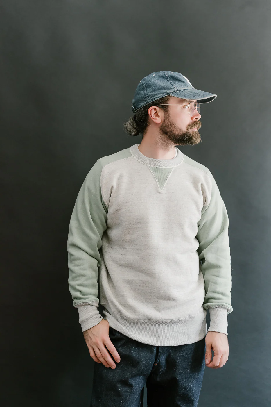 JG-CS20 - Freedom Sweats Crewneck - Oatmeal, Light Green - Image 9