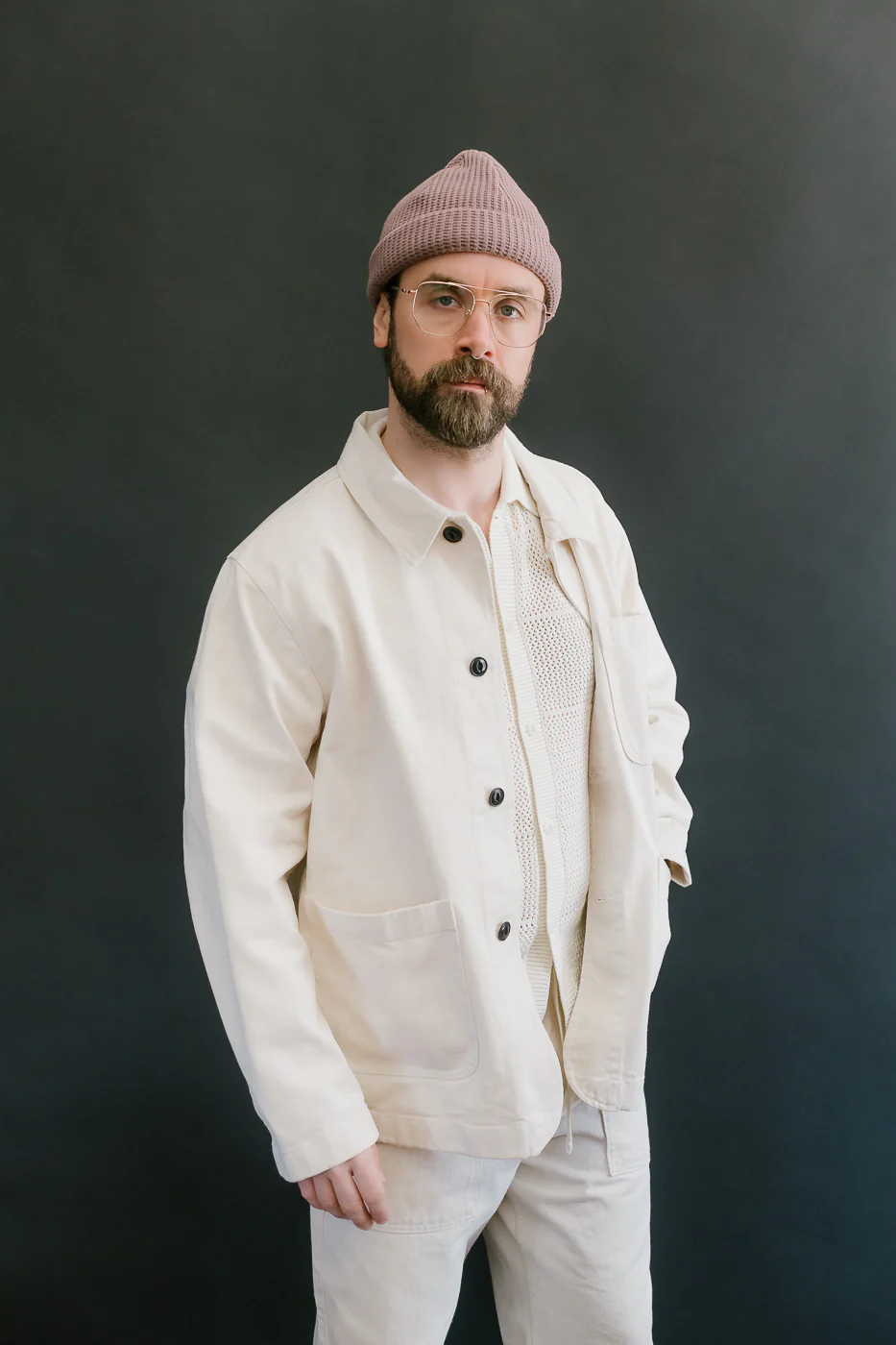 JKT05.02 - 11.2oz Organic Cotton Broken Twill Jacket - Nature - Image 11