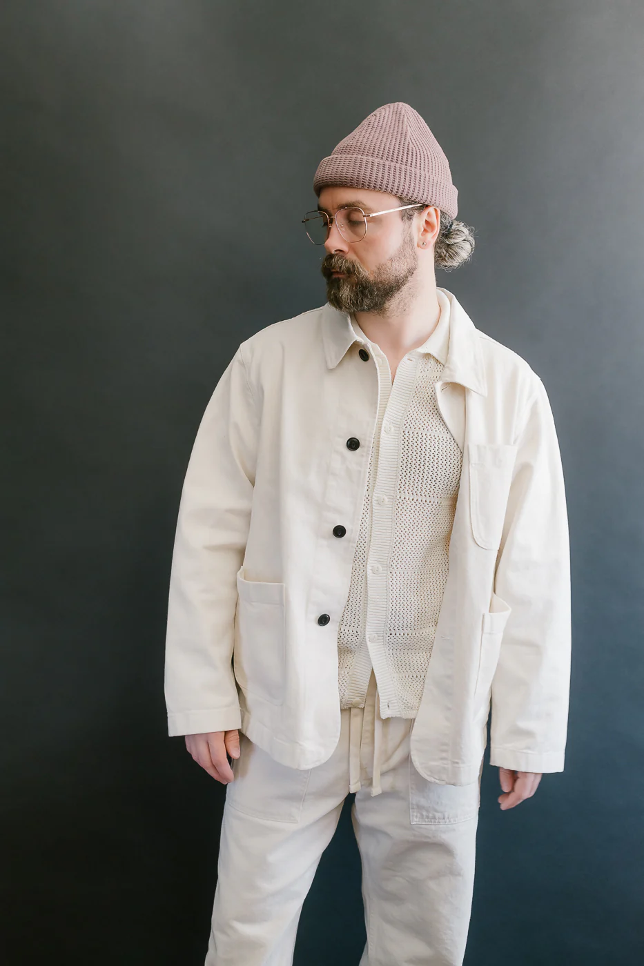 JKT05.02 - 11.2oz Organic Cotton Broken Twill Jacket - Nature - Image 15