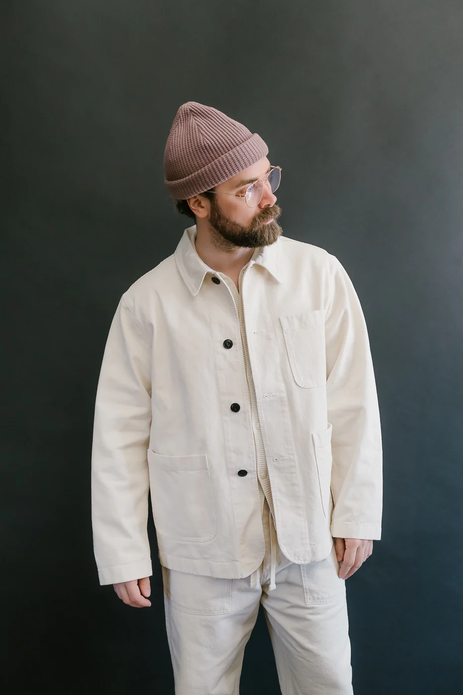 JKT05.02 - 11.2oz Organic Cotton Broken Twill Jacket - Nature - Image 16