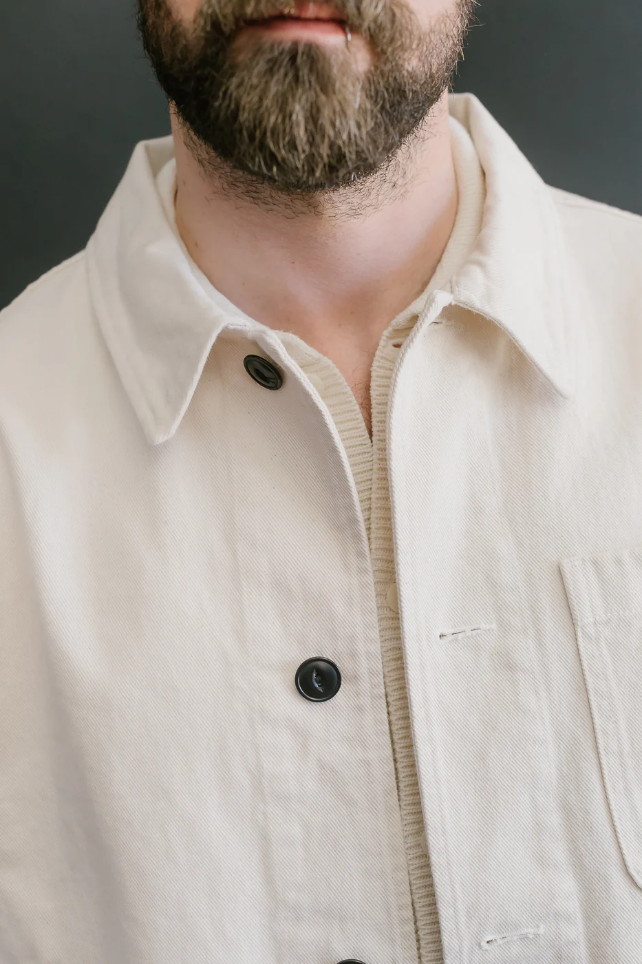 JKT05.02 - 11.2oz Organic Cotton Broken Twill Jacket - Nature - Image 17