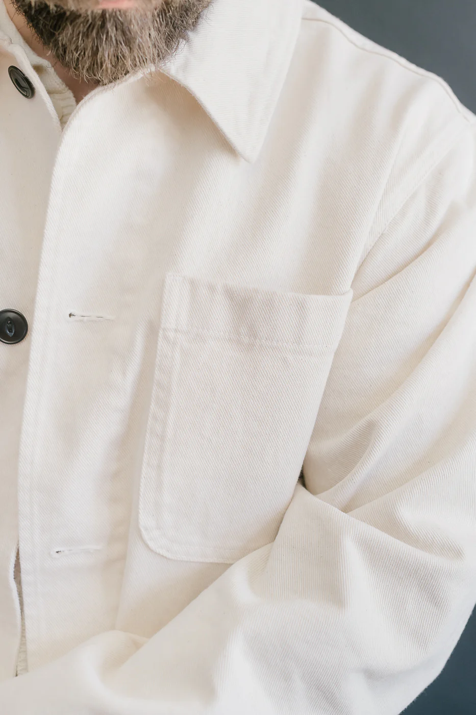 JKT05.02 - 11.2oz Organic Cotton Broken Twill Jacket - Nature - Image 18